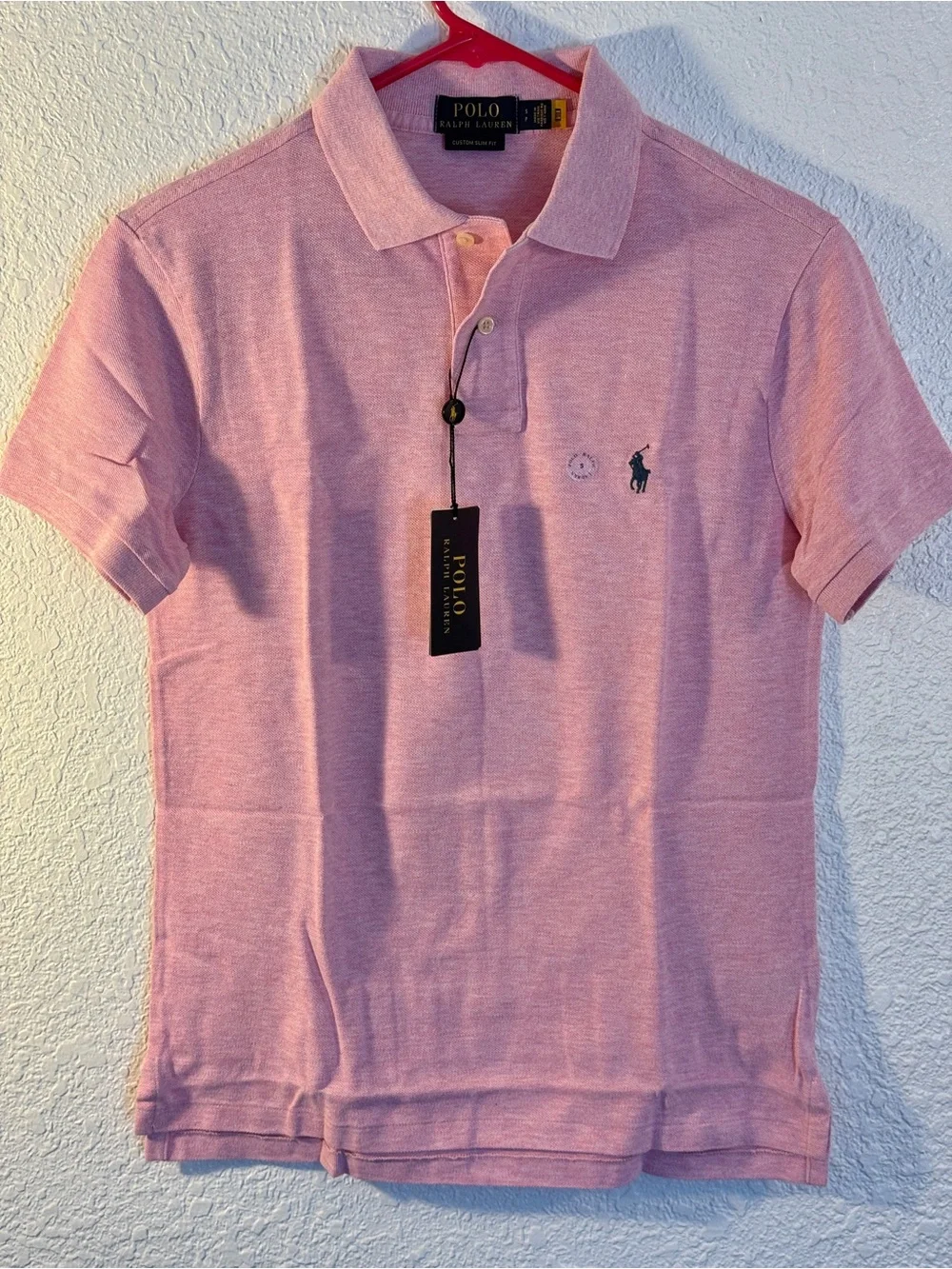 Ralph Lauren Pink Custom Slim Fit Polo Shirt